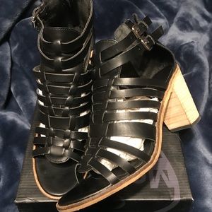 Black Block Heel Sandals